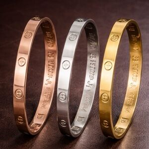 Elegant Screw Design Stainless Steel Bangle Bracelet ✨